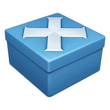 Make exactly as the cross is. Make the blue a little darker. ☩ The emoji is for X. the blue is for the box, the cross must be white sticker