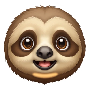 face of a cute sloth sticker