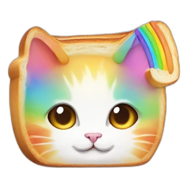 Rainbow Toast cat sticker