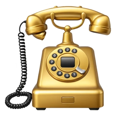One single Golden phone icon, png, no background, no border sticker
