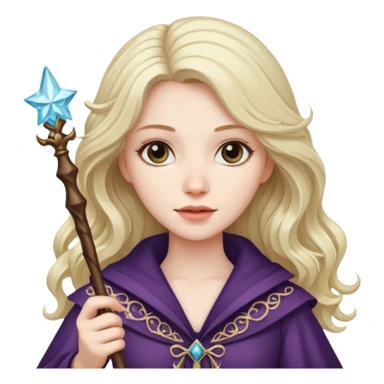 beautiful-haired woman with a wand sticker