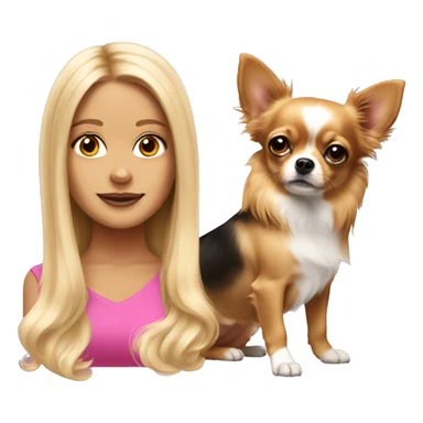 Legally blonde  long hair with chihuahua r sticker