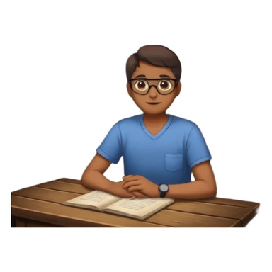 A dark room  with old table and over light  sticker