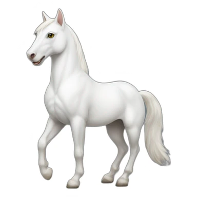 White cat on a black horse sticker