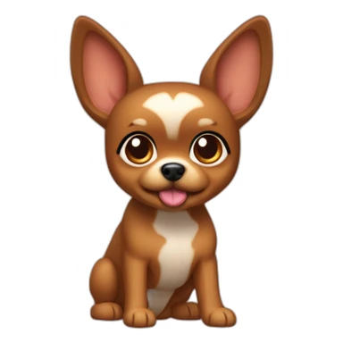 Mini pincher dog y chica con pelo largo y flequillo castaño  sticker