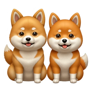 Two Shiba Inus, one is orange, the other white, visibly arguing sticker