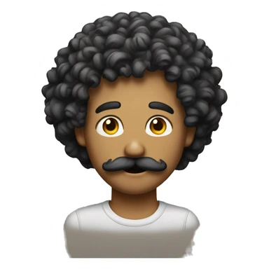curly guy with a moustache sticker