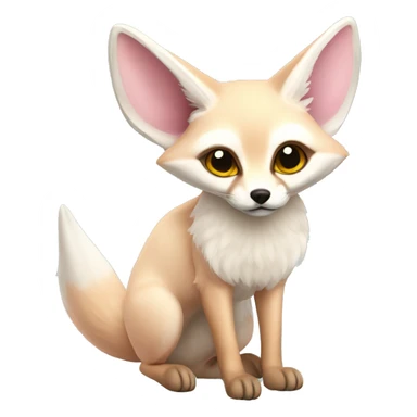 light pink fennec fox sticker