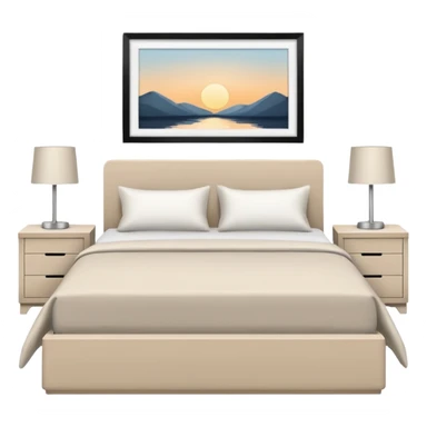 Realistic bedroom neutral color sticker