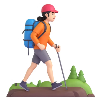 person hiking sticker