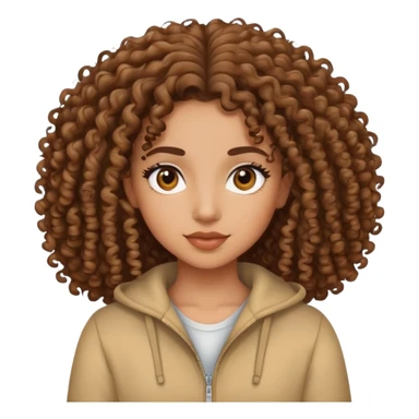 a mixed girl with 3a curly hair sticker