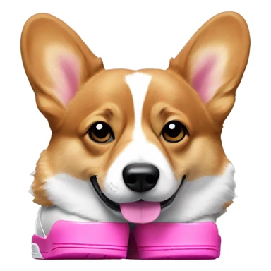 corgi with pink air jordan 4 shoes sticker