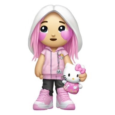 Hello kitty with Billie Eilish perfum sticker