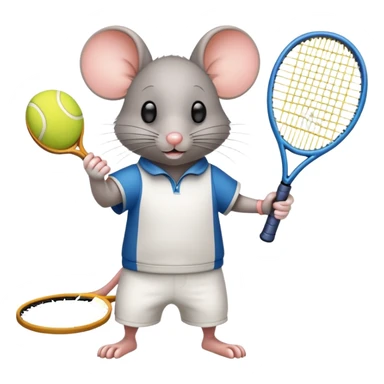 mouse playing tennis sticker