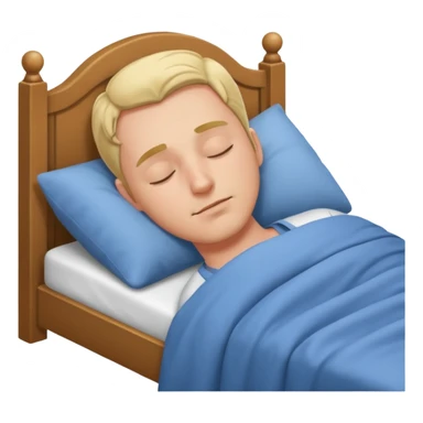 mach mir eine määnliche person die in einem bett schläft sticker