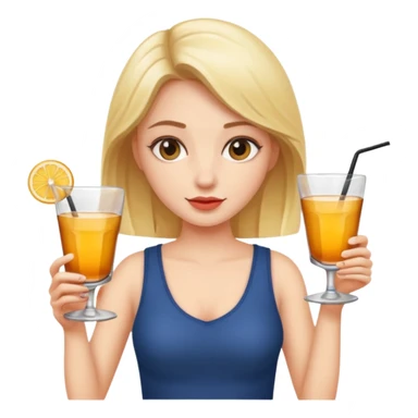 A girl holding two alcoholic drinks sticker