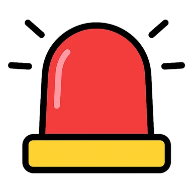 red rotating alarm light, minimal, modern, no text sticker