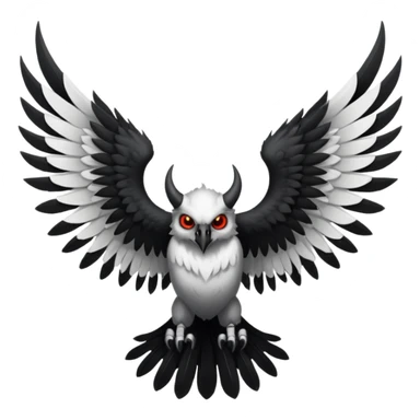 black and white wings demon not human sticker