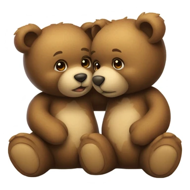 teddy bear kissing another teddy bear sticker