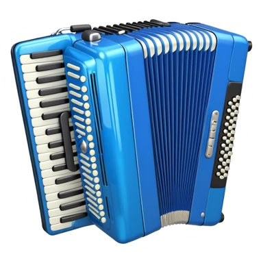 blue accordeon, 3D emoji style sticker