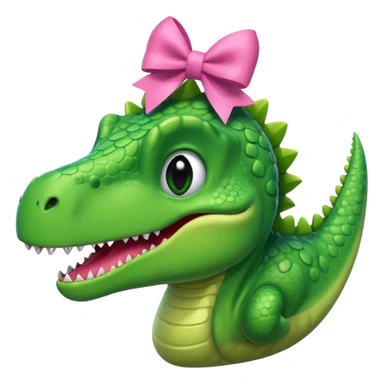 Dinosaur with a pink bow sticker