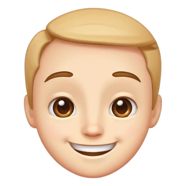 smiling face with a prominent forehead, cute and expressive sticker