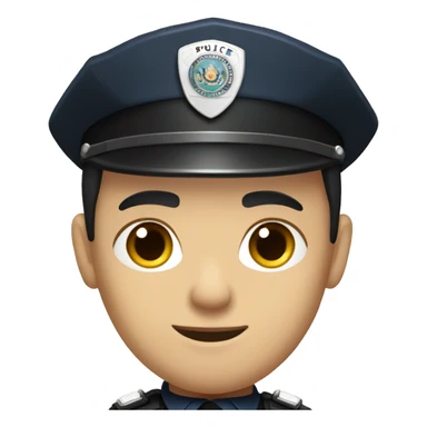 caucasian police with black hair sticker