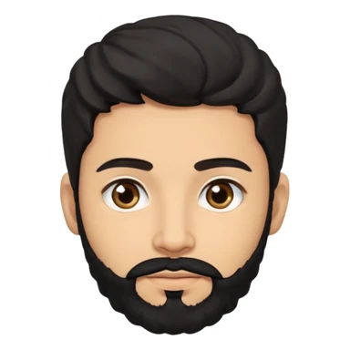 young lightskin Pakistani man with black beard wavy hair and almond shaped brown eyes and thick eyebrows sticker