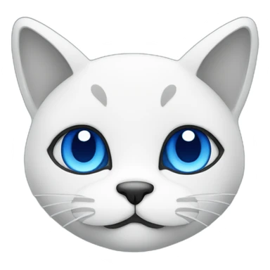 Blue simplistic sketch of a cute cat face sticker