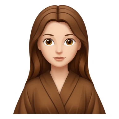 white long haired woman in brown robe sticker