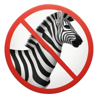 Zebra face inside forbidden sign sticker