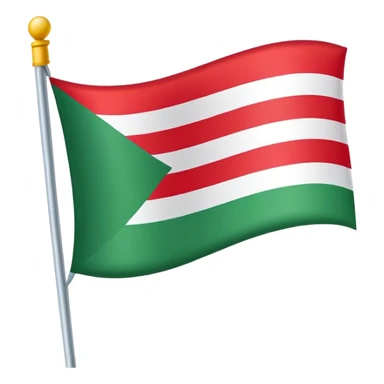 	“A flag with a red top, a wide white stripe in the middle, and a green bottom.”  sticker