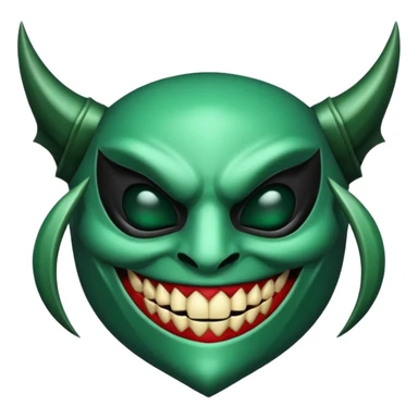 curved mask, poisonous, emerald, fang, smile sticker