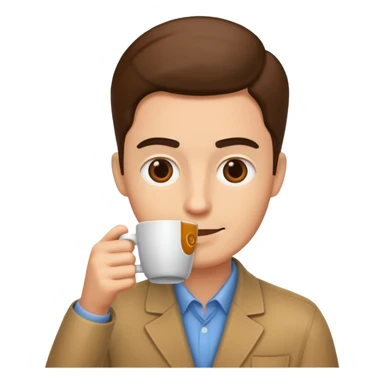 The marketer drinks coffee. sticker