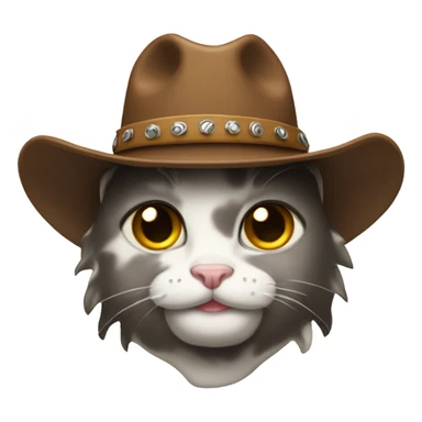 cowprint cat wearing cowboy hat  sticker