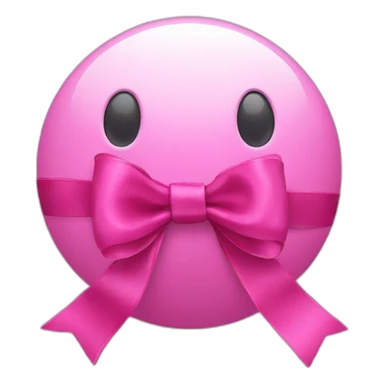 pink ball with head ribbon sticker