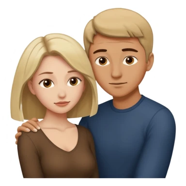 A woman bending down with a man over her sticker