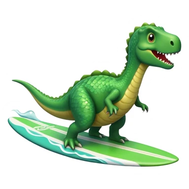 surfing dinosaur sticker