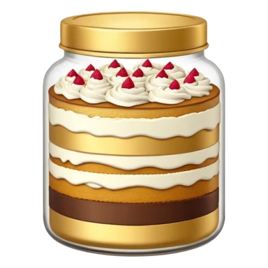 A layered little jar of cake that is gold outline black backround not colored in sticker