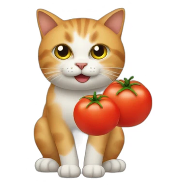 cat and tomato sticker