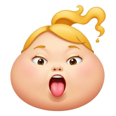 Little fat girl farting with tongue out  sticker