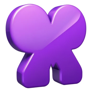 3D text that spells "me" in a shiny purple font  sticker