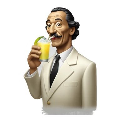 Dali drinking pina colada sticker