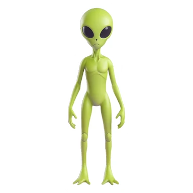 full-body alien figure standing sticker