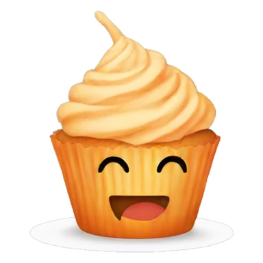 Orange cupcake with a happy face sticker