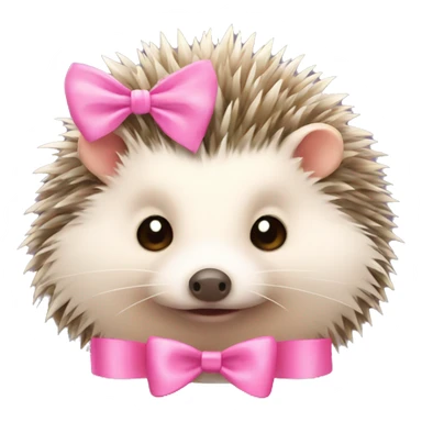 hedgehog with pink bow  sticker