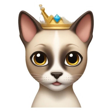 Siamese cat with a princess dress and crown  sticker