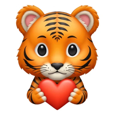 A little tiger with a heart sticker