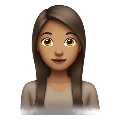 Girl with brown straight hair, Brown eyes and Brown skin  sticker