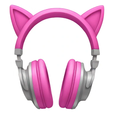 Pink headphones with cat ears sticker